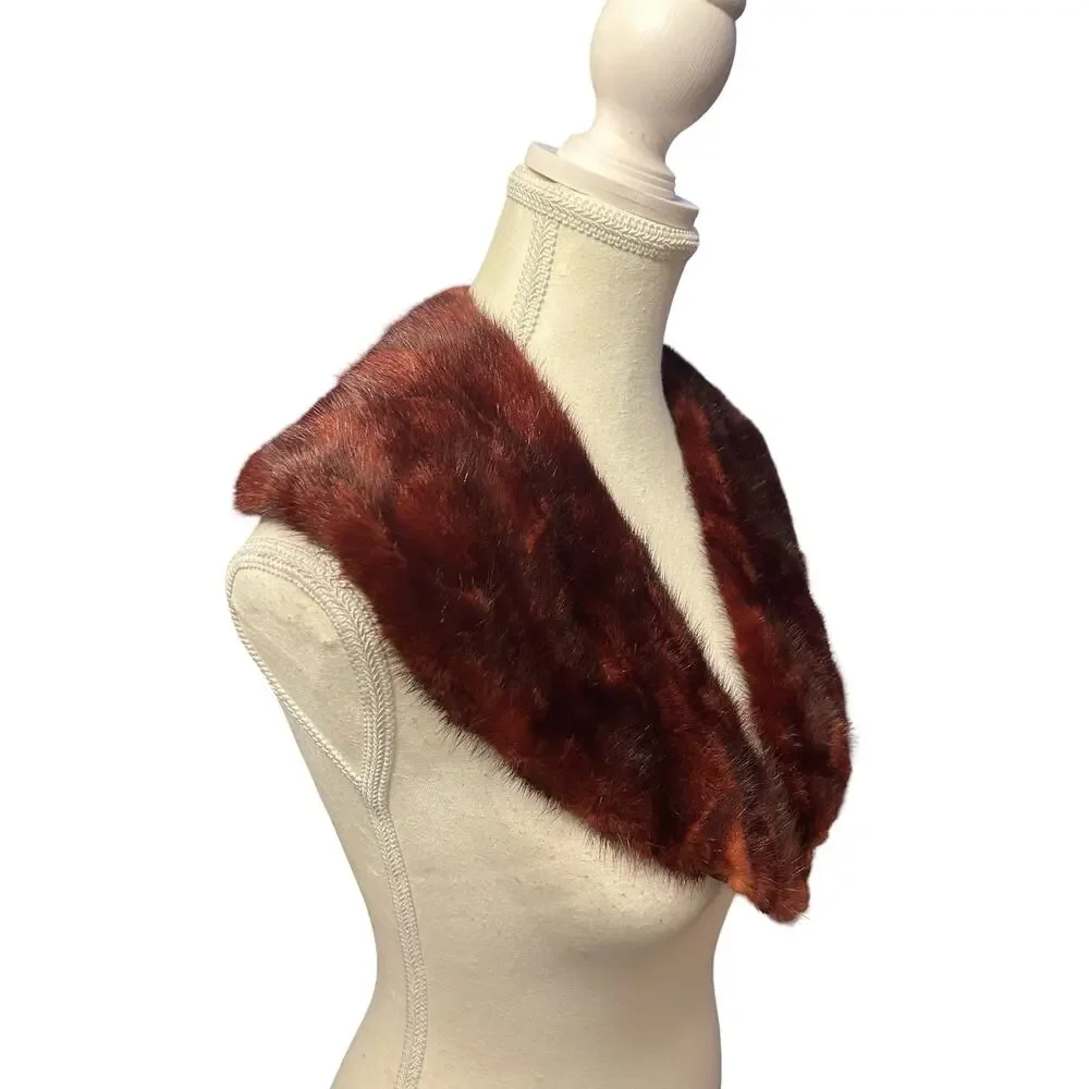 Vintage Brown Fur Collar Wrap